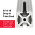 8020, 3301, 15 Series, 5/16-18 x 1" Long Drop in T-Slot Hammer Head Stud Bolt with Nut and Washer