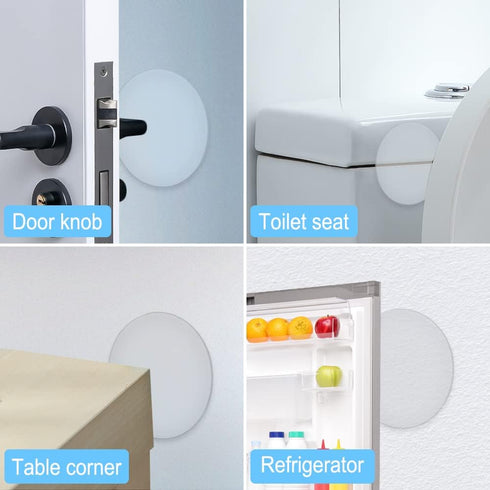 Transparent Door Stopper Wall Protector, 3 Pcs Large Round Door Knob Shield, 3.54 Inches Soft Rubber Bumper, Clear