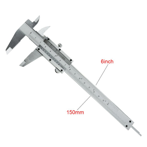 Vernier Caliper, 6 Inch/150mm Professional Micrometer, Stainless Steel Measuring Tool for Depth and Step Measurements