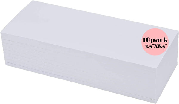 Rissetree 10 Pack 50Sheets 3.5"x8.5" Plain Notepads-Memo Pads-Scratch Pads-White Blank Writing Pads for