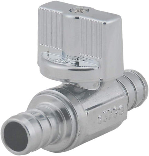 LD Valve, 1/4 Turn Pex Straight Toilet Stop Valve, 1/2-in PEX x 1/2-in PEX, Quarter Turn LF Brass Chrome Plated