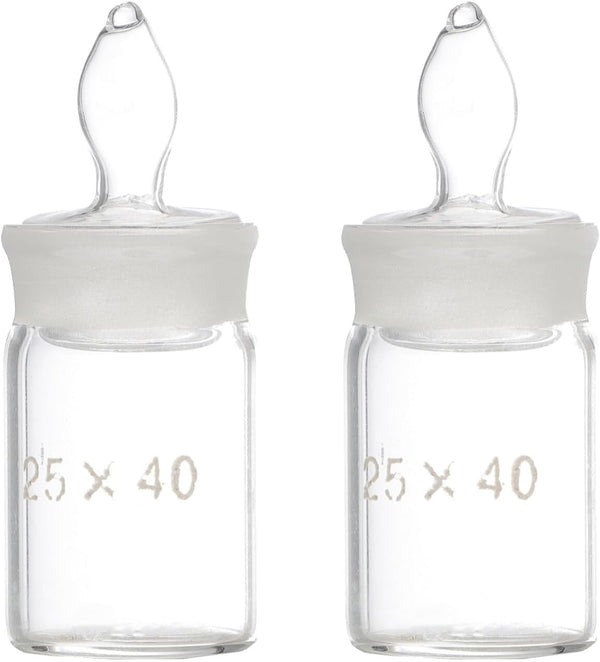 Hemobllo Glass Beakers 2pcs, Weighing Bottle Chemistry Laboratory Equipment Pycnometer Flask for Specific Gravity