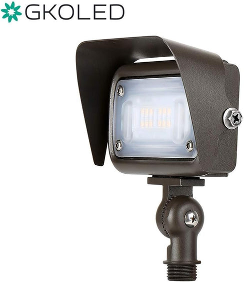 GKOLED Outdoor Angled Floodlight Aluminum Glare Shield for LED Landscape Light by GKOLED