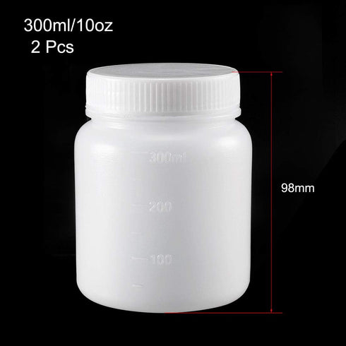 uxcell Plastic Lab Chemical Reagent Bottle 300ml/10oz Wide Mouth Sample Sealing Liquid Storage Container 2pcs by uxcell