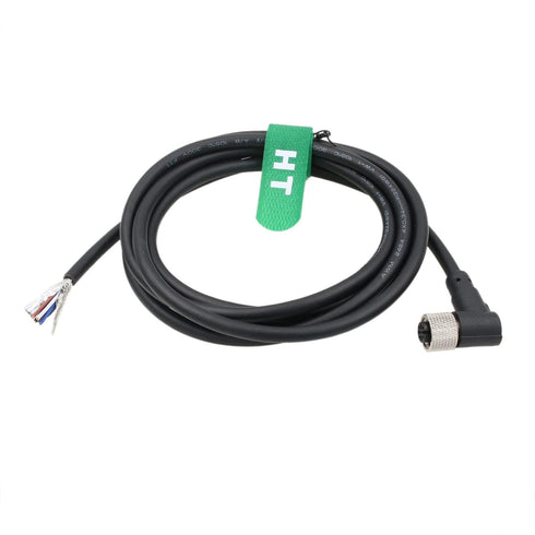 Sensor Actuator M12 A Coded 4 Pin Female L-Shape Shield Cable to Open Wire for Industrial Automation, 10m