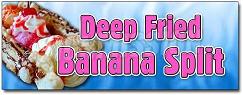 48" DEEP Fried Banana Split Decal Sticker Banana deep Batter Syrup ice
