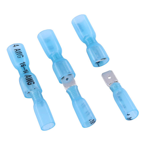 Glarks 100pcs 16-14 Gauge Fully Insulated Female/Male Spade Crimp Terminals Connectors Assortment Kit