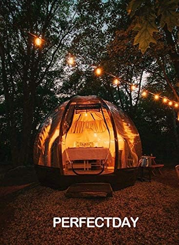 PERFECTDAY G40 25 Bulbs 27 Solar String Lights, Shatterproof LED Solar String Light Outdoor Umbrella Lights with - Ft