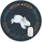Non-Slip Rubber Round Mouse Pad, Cute White Rabbit Design (7.87 inch x 7.87 inch)