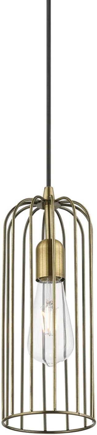 1 (49713-01) Livex Lighting Glenbrook Light Pendant in Antique Brass