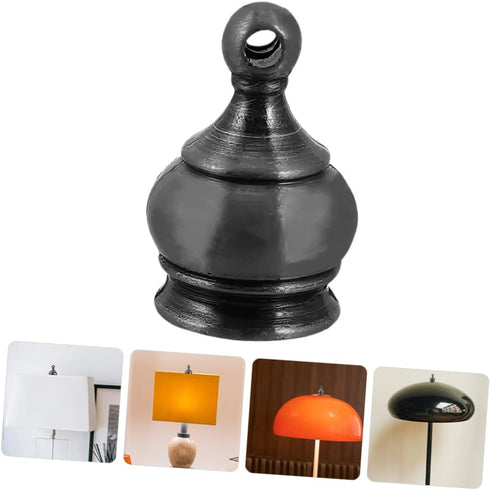 Hemobllo 8pcs Antique Brass Lamp Finials Threaded Design Decorative Knob Caps for Table and Floor Lamps Easy to Install