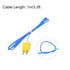 MECCANIXITY 5pcs K Type Thermocouple Mini Connector Temperature Sensor Probes PTFE 3.3ft -50 to 260°C(-58 to 500°F), Blue