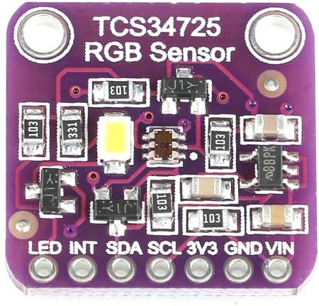 2Pcs TCS34725 RGB Color Recognition Sensor Module Board, Supports Bright Light Detection for Arduino GY-TCS34725