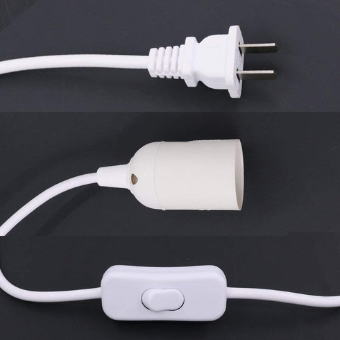 Swpeet 4 E26 10.86 Inch Pcs Hanging Lantern Cord with On/Off Switch, Light Socket with Extension Cord Cable, White
