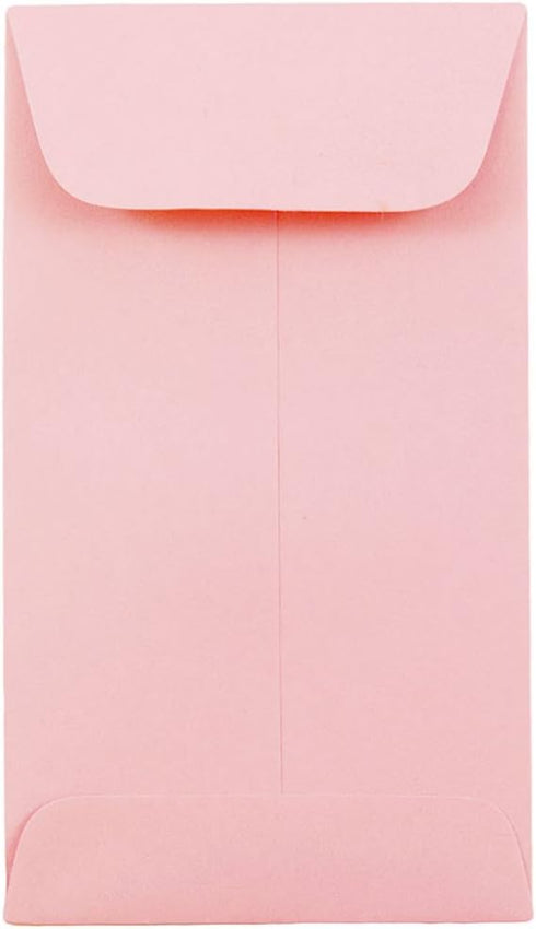 JAM PAPER #6 Coin Business Premium Envelopes - 3 3/8 x 6 - Baby Pink Pastel - 50/Pack