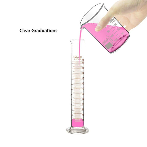 Graduated Cylinder Measuring Cylinder, Borosilicate Glass, 250ml