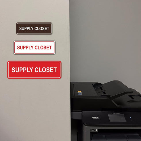 Signs ByLITA Standard Supply Closet Wall or Door Sign, Office Storage Signage (Black) - Large