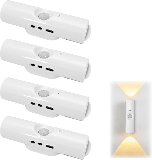 STHF 4 Pack Rechargeable Smart LED Motion Sensor Ambient Light, Auto-On Multi-Color Changing