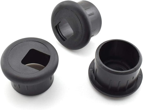 SDTC Tech 3-Pack 1 Inch Black Plastic Desk Hole Wire Grommet Cable Cord Cover Organizers