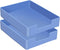 Desk Letter Tray, 2PCS A4 Size Plastic Stackable File Document Organizer for Office Desktop Paper Holder, Blue