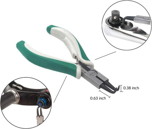 4 Pcs Heavy Duty Mini Snap Ring Pliers Set - External/Internal Circlip Pliers with Straight/Bent Jaw for Ring Remover