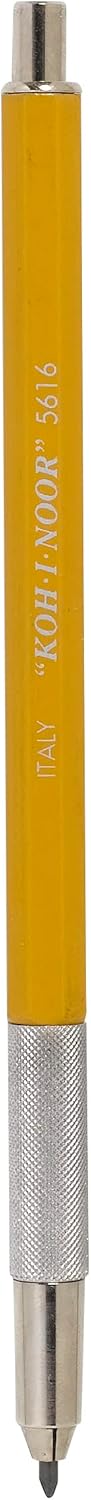 Koh-I-Noor Super-Adapto Lead Holder, 2mm HB Lead, Yellow, 1 Set