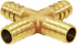 Joywayus 1/4"(6mm) Hose Barb 4 Way Union Fitting Pipe Cross for Water/Fuel/Air