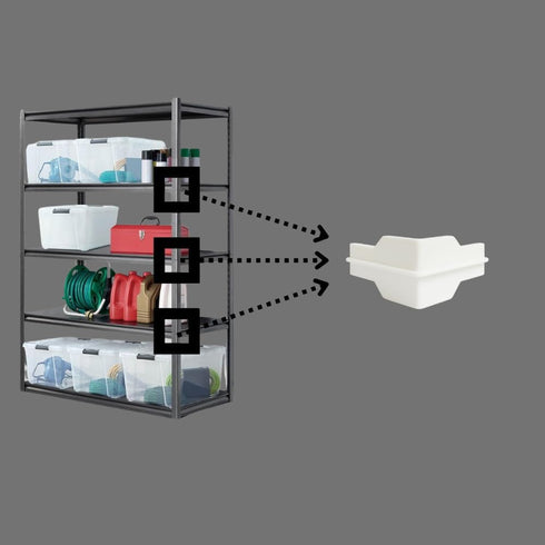 EMALPE (4 Whalen Post Insert Corner Connector for Shelving Costco PCS) (White)
