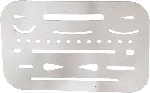 Junfamilee White 3.7''x2.4'' Stainless Steel Erasing Shield 26 Apertures Letter Craft Drawing Drafting