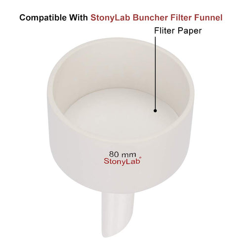 StonyLab Qualitative Filter Paper Circles, 74mm Diameter Cellulose Filter Paper with 20 Micron Particle Retention Medium Filtration Speed, Pack of 100