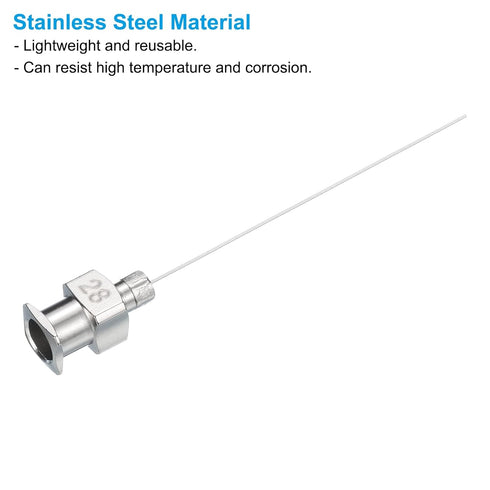 PATIKIL 28Ga x 1.5 Inch Stainless Steel Dispensing Needle Tips, 12Pcs Blunt Tips for Thick Glue