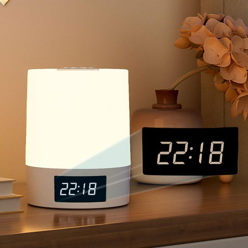 3 2000mAh Dimmable (2, 3.14 4.29) Night Light with Clock, Color Rechargeable LED Touch Lamp, Eye-Caring Cordless
