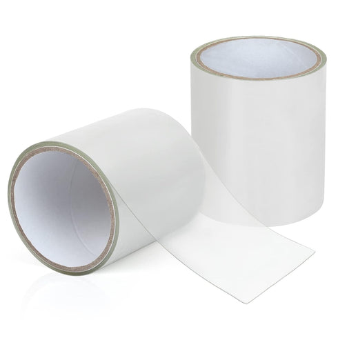 Maveek 2 Rolls Clear Caulk Tape, Heavy Duty PVC Sealant Strip 4 Inches x 5 Feet for Bath Tub, Shower, Kitchen Repair