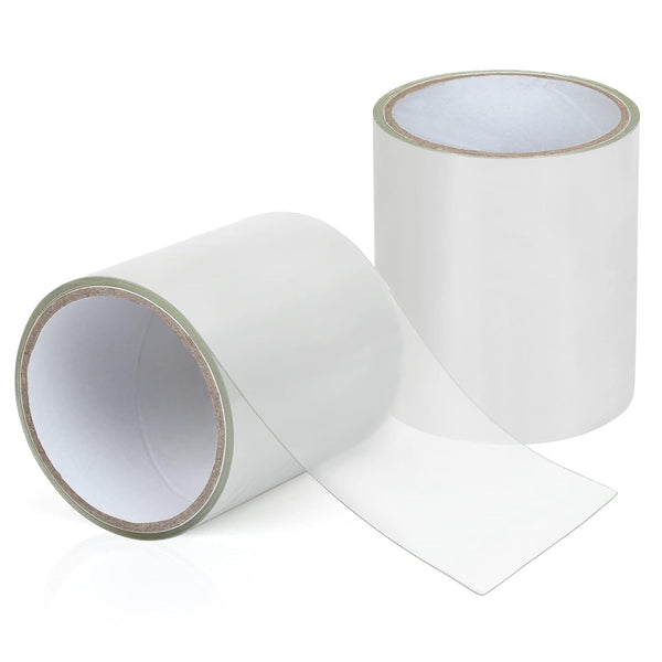 Maveek 2 Rolls Clear Caulk Tape, Heavy Duty PVC Sealant Strip 4 Inches x 5 Feet for Bath Tub, Shower, Kitchen Repair