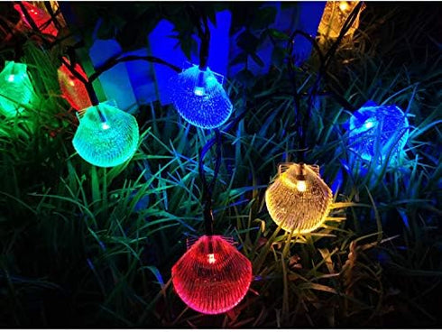 SNOMYRS Solar String Lights, 30LED 21Ft Outdoor Seashell Fairy Tale Lights for Party Wedding Garden Decor