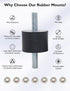 M12 Rubber Vibration Isolator Mounts, Double Stud Shock Absorber Isolation Silent-Blocks for Car Boat Motors, 4pcs