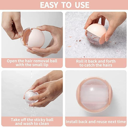 Lint Roller Hair Remover Ball, Professional Portable Diatom Mud Ball for Clothes, Furniture, Carpet (White Gold)