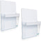YES4QUALITY Magnetic Pen Holder for Refrigerator, Strong Magnetic Back, 2 Pack, Clear & White Pencil Cup