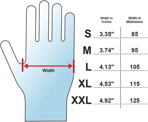Adenna EPW446 Empower 8 mil Blue Powder-Free Nitrile Exam Gloves, Medical Grade, Large, Box of 100