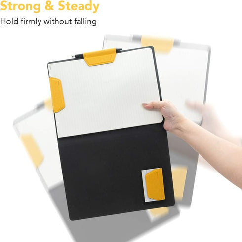 LHiDS Creative Magnetic Business Portfolio - A4 Padfolio Organizer with Clipboard, Card Holder, Grey