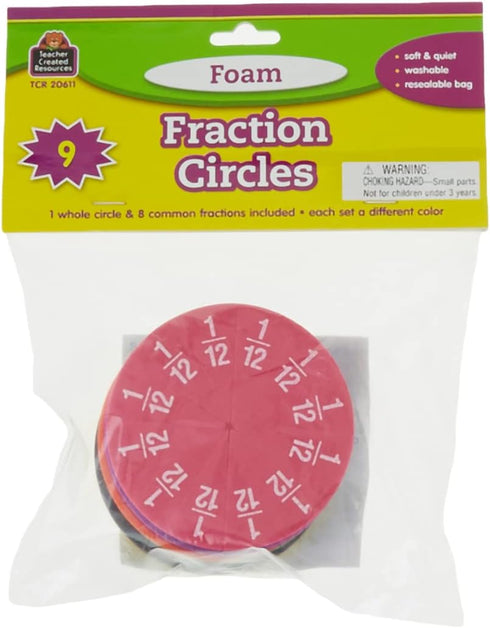 Teacher Created Resources Foam Fraction Circles (20611), Multi