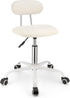FNZIR Square Rolling Stool with Backrest Height Adjustable Chair Swivel Drafting Chair Stool