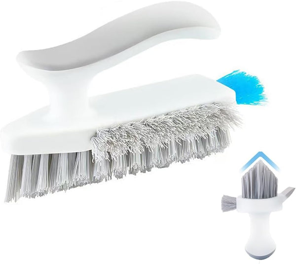 Alnorte 4 in 1 Grout Cleaning Brush with Scrape, V Shape Grout Cleaner