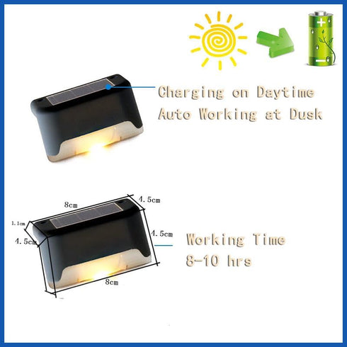 4 Pack Solar Deck Lights Outdoor, Waterproof Solar Step Lights, Outdoor Solar Lights for Outside Stairs, Step, Fence