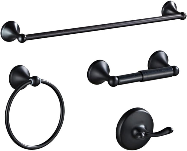 1set Stainless Steel Towel Rack Bathroom Towel Holder Toilet Hanger Black Elegant