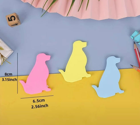 Dog Shaped Sticky Notes, 7 Bright Colorful Animal Sticky Memo Pads, 30 Sheets/Pad for Reminders