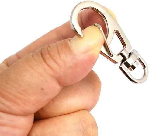10 PCS Small Metal Clasps, Spring Swivel Snap Hooks Carabiner Clips with Rotating D-Ring