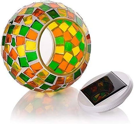 Waterproof Color Changing Table Lamp, Solar Powered Mosaic Glass Ball LED Garden Lawn Night Light Lamps, Party Lights