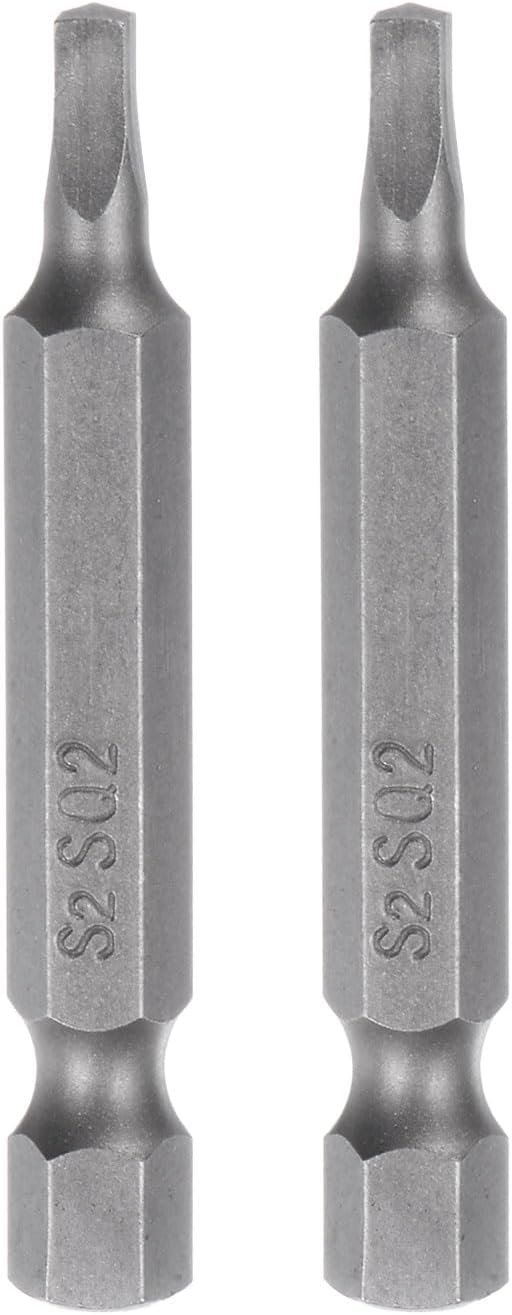 2pcs SQ2 Square Screwdriver Bit, 1/4" Hex Shank, 2" Length Magnetic Security Screw Driver
