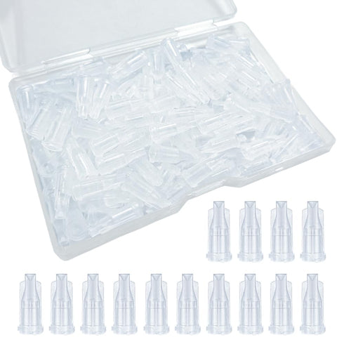 100 Pack Luer Lock Syringe Caps for Luer Slip Lock Tip, Leak-Free Dispensing, Transparent